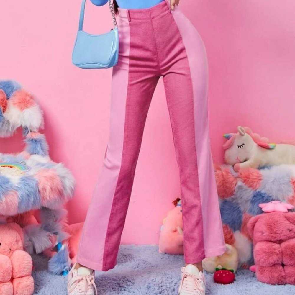 Two Tone Corduroy  Pants - Picture 2 of 5